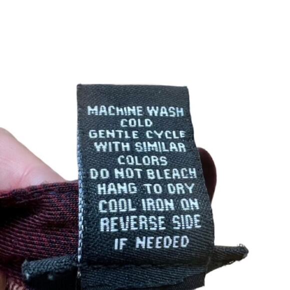 Rue21 Maroon Red Blue Plaid Pullover Top - Lace Up Polyester Flannel - Small - Picture 3 of 4